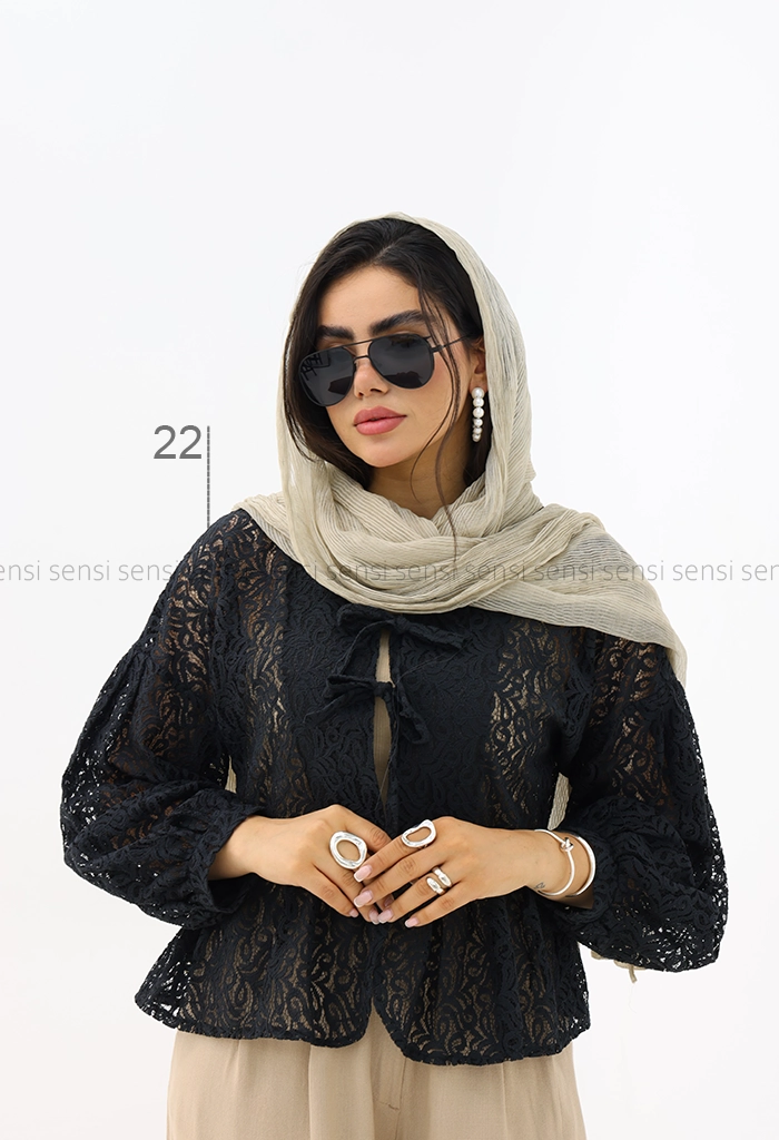 مانتو زنانه عروسکی گیپور کد1006095